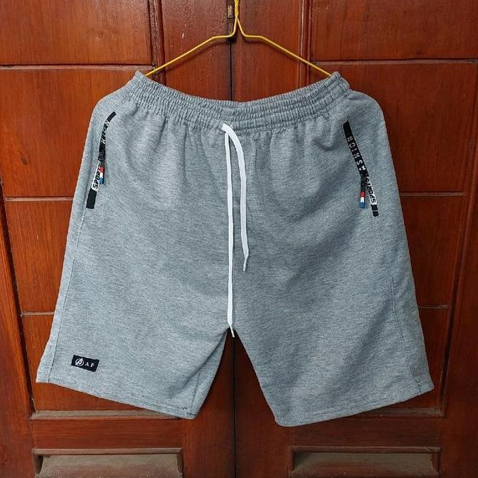 Boyboying- Myda Store Celana Pendek Pria 4Pcs Babyterry Zipper Waterproof Abu Hitam Navy Slim Fit Ny