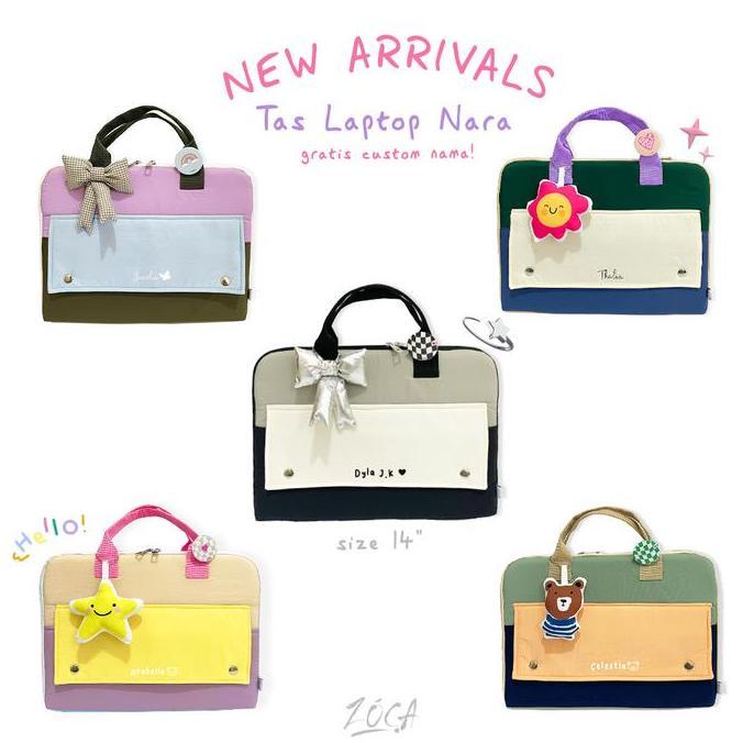 Jaminbos- Zoca Tas Laptop Nara 14" / Tas Laptop Jinjing (Bisa Custom Nama)