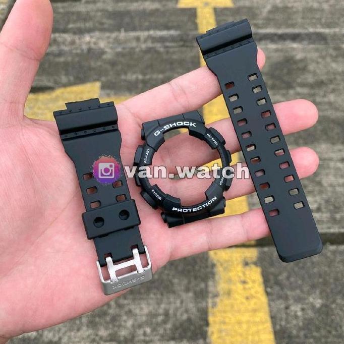 BNB Band Bezel CASIO GSHOCK GA 100 GA 110 GA 120 GD 100 GD 110 ORIGINAL Tulisan Putih Buckle Silver