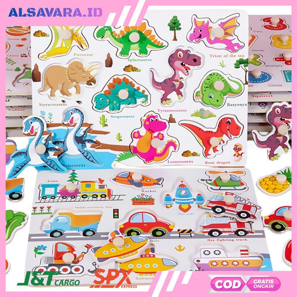 Mainan Edukatif/Puzzle Kayu Knob Papan Tulis 2 In 1 Anak/Mainan Edukasi Puzzle Knob Kayu  Hot Sale