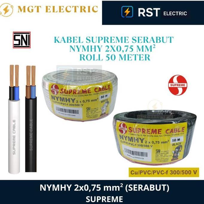 Sale Supreme Nymhy 2X0.75 Mm  Rol 50 Meter / Nymhy Supreme 2X0,75 Mm Rol 50M / Kabel Serabut Fleksib