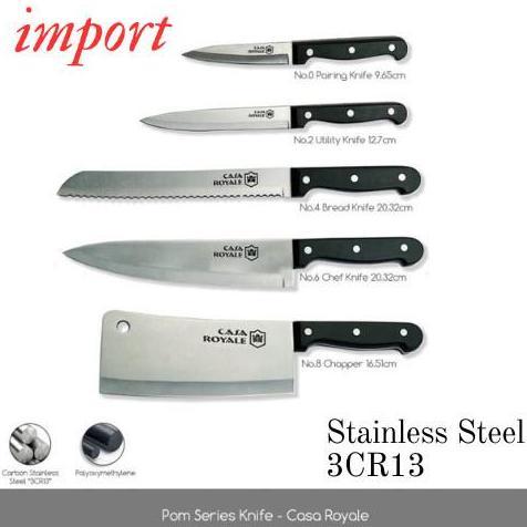 IMPORT PREMIUM QUALITY) Pisau Dapur Kitchen Knife Casa Royale - WHITE SERIES