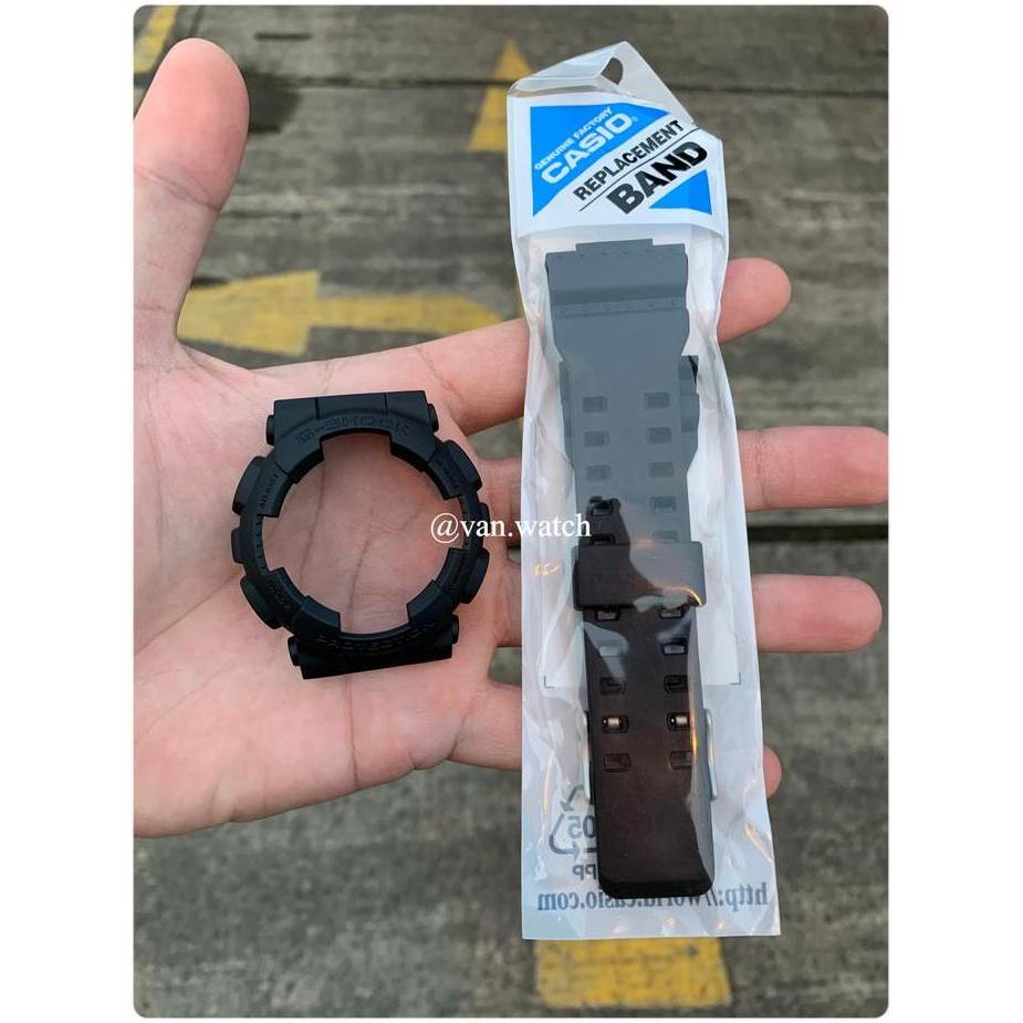 BNB Band Bezel CASIO GSHOCK GA 100 ALL BLACK GA 110 GD 100 GD 120 ORIGINAL Tulisan Hitam Buckle Silv