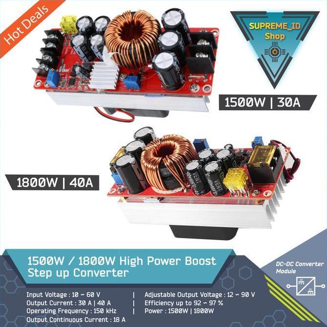 Murah High Power Dc-Dc Step Up Boost Converter | 1800W 40A | 1500W 30A | 1200W 20A
