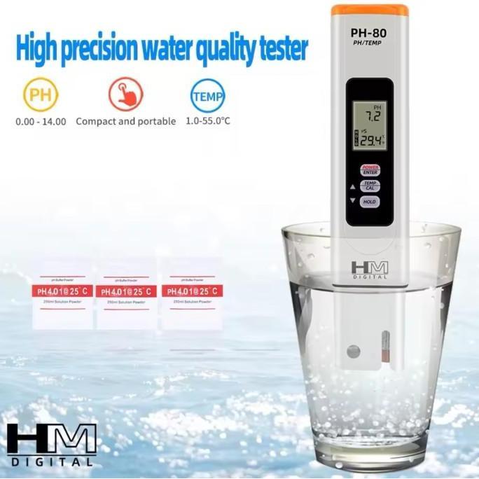 Hm Digital Ph-80 Ph / Suhu Hydrotester Alat Ukur Ph Air Hm Ph80 Ph Meter