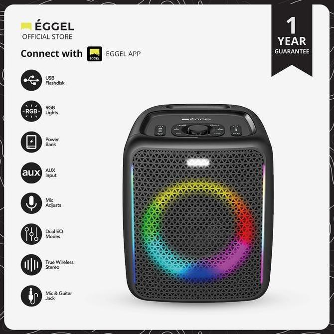 Jdg- Eggel Fortis 2 Portable Party Speaker With Rgb Lights