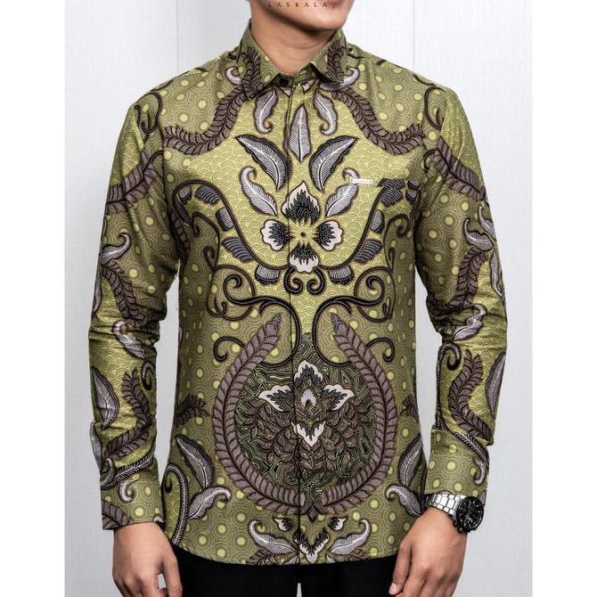 Laskala Batik Premium Atma Kemeja Batik Pria Slimfit Lengan Panjang