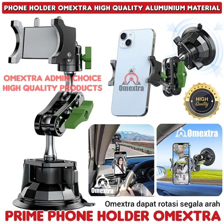 Prime Phone Holder Omextra Tempat Hp Mobil Vlog Shooting Metal Rotate