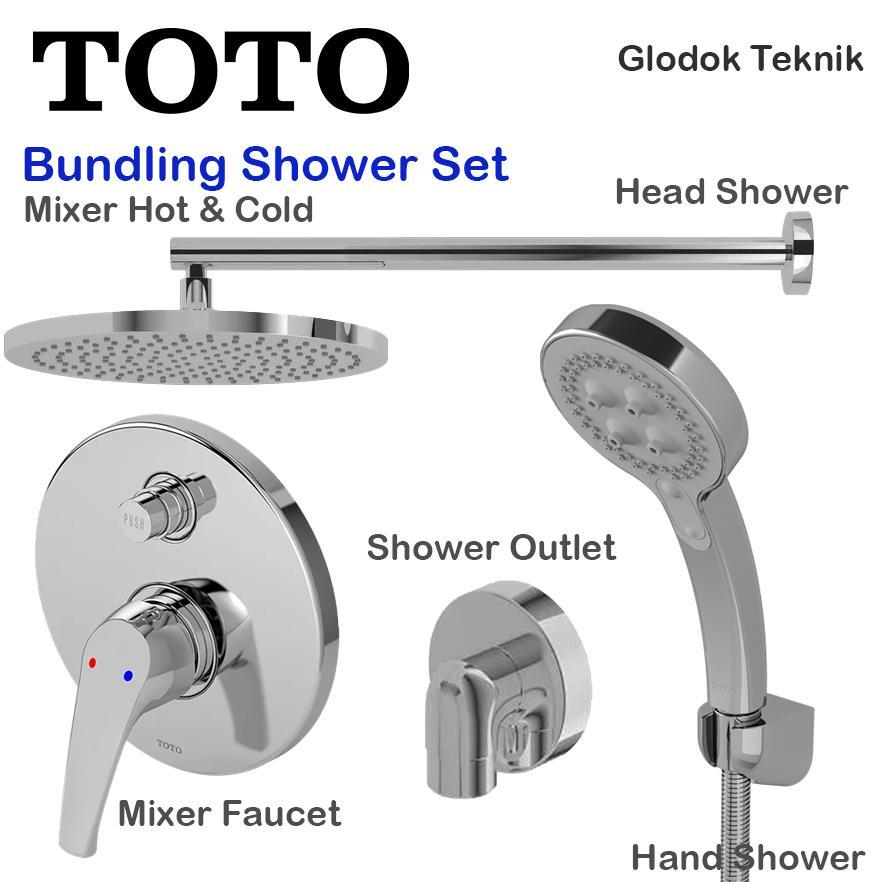 Toto shower complete set Kran tanam - Wall shower - hand shower 404-19ZB