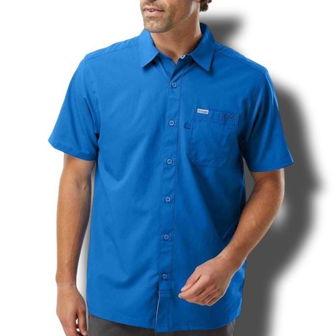 Kemeja PFG Columbia Slack Tide Camp Tangan Pendek Pria (M,L)