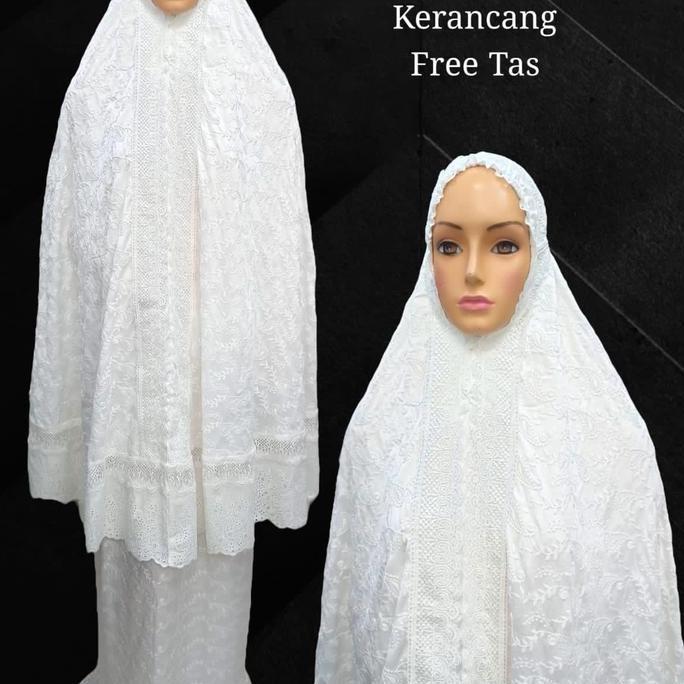 Mukena Dewasa Bahan Sutra Paris Kd Renda Katun & Kd Renda Tile