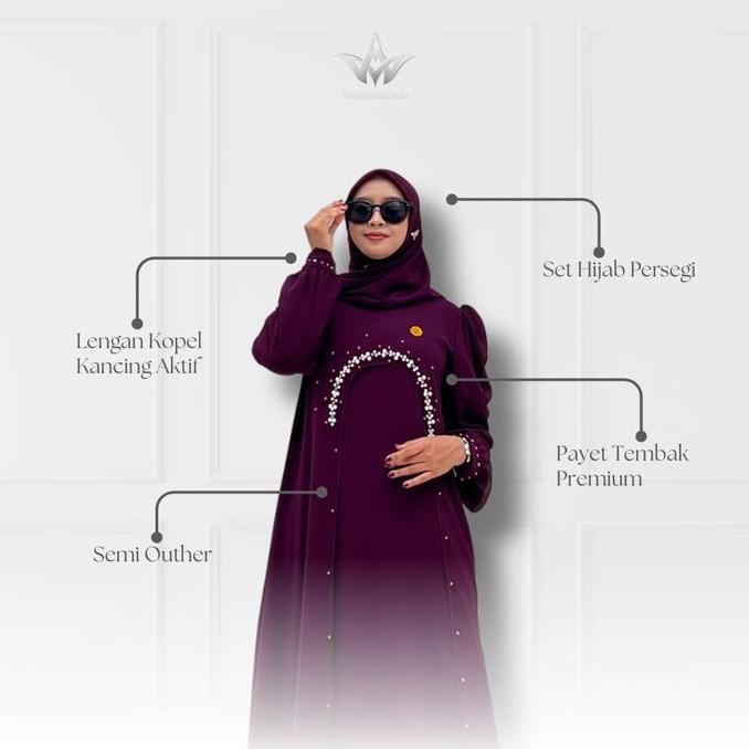 Regreg- Gamis Syari - Gamis Muslimah -  Mutiara - Qiara Luxury Dress Ceruty Babydoll Premium By Widy