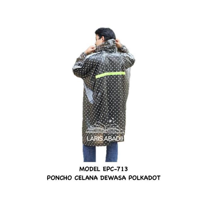 Mantel Hujan Elmondo Poncho Lengan Polkadot 713 Jas Hujan Ponco Polkadot Premium