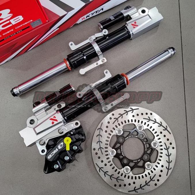 Paketan Pengereman Shockbreaker shock skok depan tabung KTC a SFF 27 + Kaliper RCB S 2 Piston + disc
