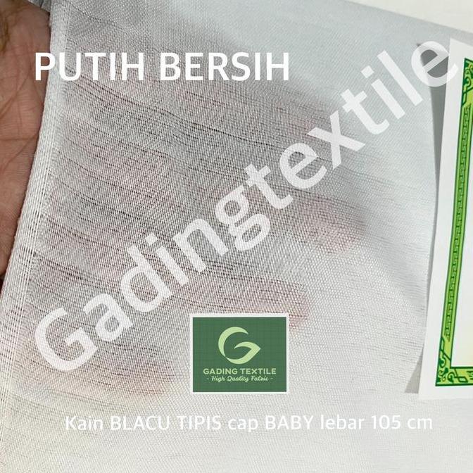 Lansungkirim- ( Per 1 Roll ) Kain Belacu Tipis Blacu Cap Baby Warna Bw Putih Bersih Lebar 105 Cm Rol