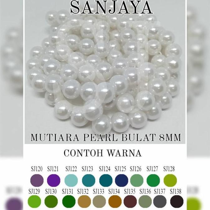 Lansungkirim- Mutiara Ringan Sintetis / Mote Ringan / Manik Ringan / Manik Mutiara Bulat 8Mm / Mutia