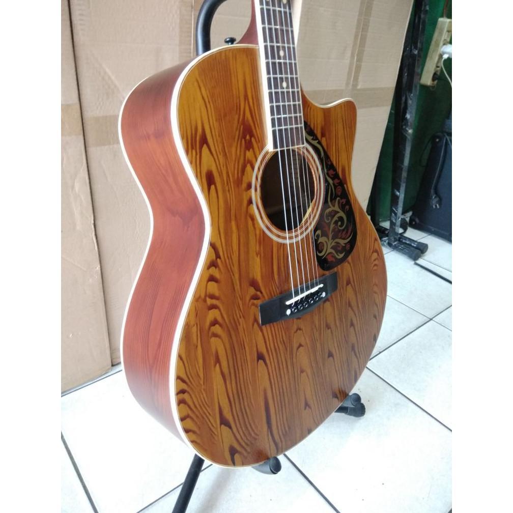 Gitar Akustik Merk Cort Jumbo Warna Coklat Doff Browndoff Trusrod Murah Jakarta