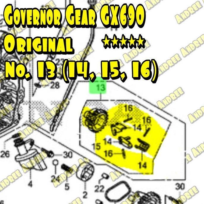 *#*#*#*#] Governor Gear Assy Gigi Governor Komplit GX690 GX 690 Original