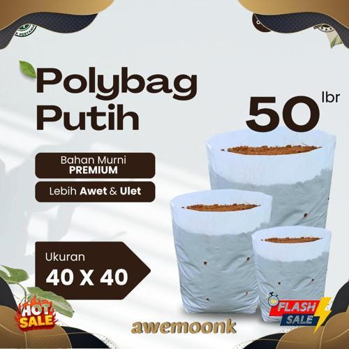 Polybag Putih 40 x 40 Isi 50 Lembar - Polybag Putih / Putih-Hitam Diskon