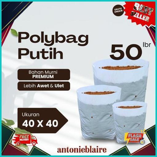 Polybag Putih 40 x 40 Isi 50 Lembar - Polybag Melon HARGA GROSIR Diskon