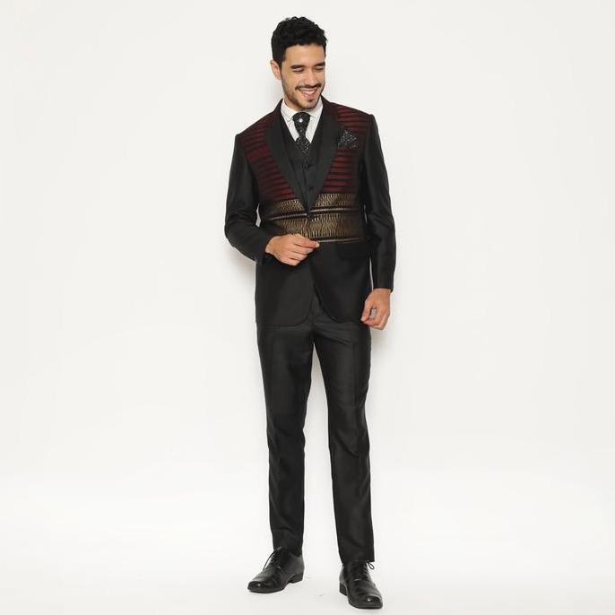 YUNG Setelan Jas Celana Ulos Semi Wool Wedding