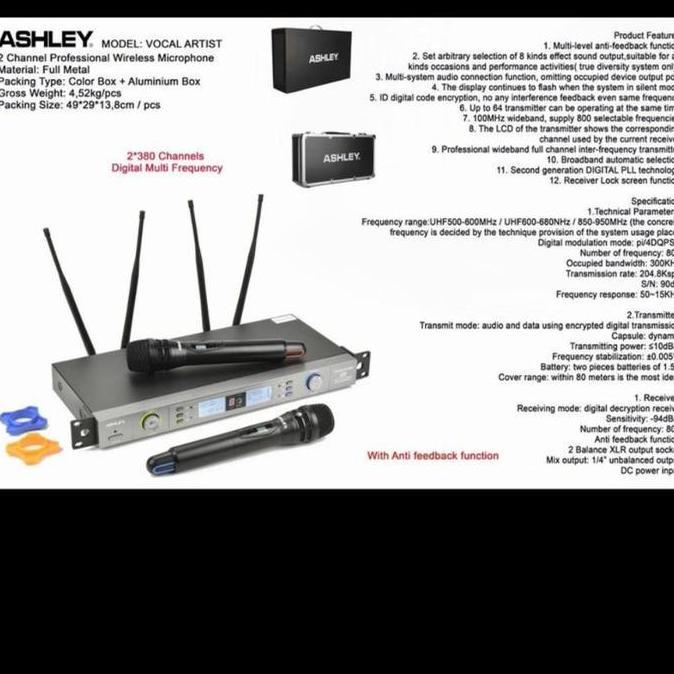 Mic Wireless AshleyVocal  Artist free koper ORI