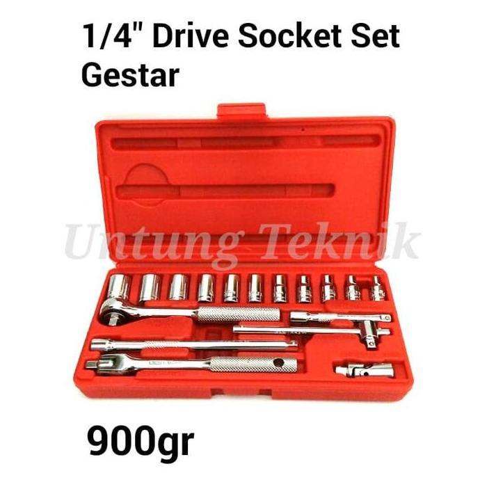 Promo GESTAR by Crossman 17 pcs 0.25 inch DR Socket set - Kunci Sok set Diskon