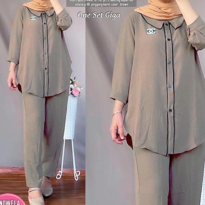 DISKON GIGA SET /  SETELAN CRINKLE / BAJU VIRAL / SETELAN WANITA TERBARU / TIKTOK VIRAL / BAJU MUSLI