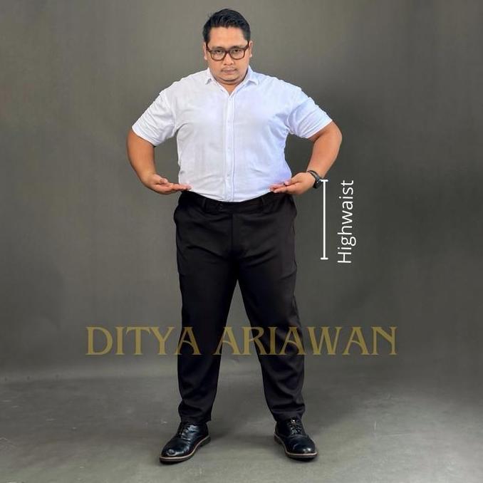FREE ONGKIR CELANA PANJANG KERJA FORMAL JUMBO PRIA SLIMFIT STRETCH KARET