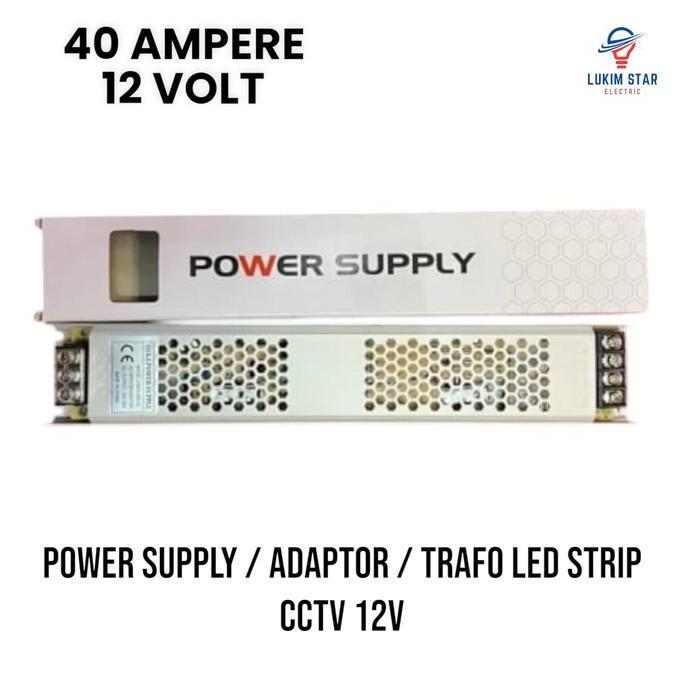 Power Supply Adaptor Travo 40 Ampere 12V Trafo 40a 12 volt  Ballast 40A Amper DC 12V SLIM