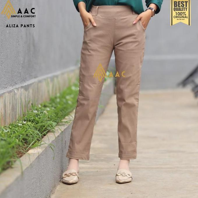 DISKON AAC ALIZA PANTS CELANA PANJANG WANITA REGULAR FIT CELANA KERJA KANTOR KAIN MELAR ELASTIS SOFT