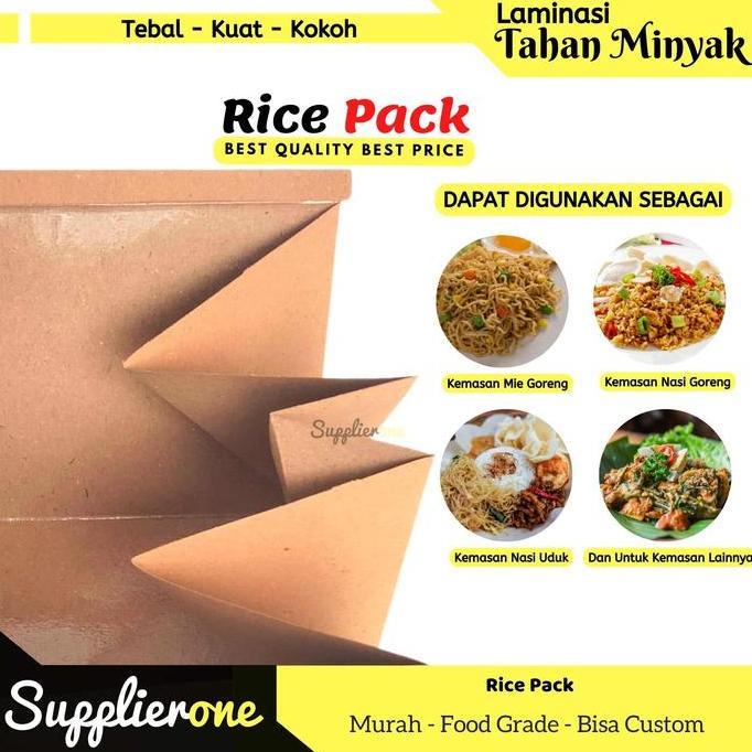 New- Rice Pack 50 Pcs / Kemasan Nasi Pack / Bungkus Nasi / Pembungkus Mie Goreng