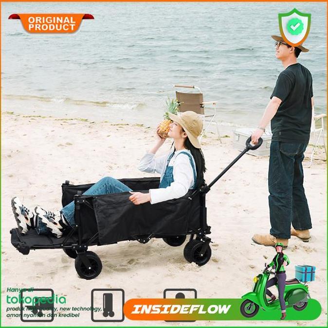 Troli Gerobak Dorong Boot Camp Trolley Camping Oxford Portable Lipat