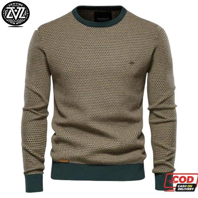 BEST SELLER ZENVIBE RAJUT SWEATER PRIA JAMES - SWEATER RAJUT PRIA - ATASAN PRIA CASUAL MODEL KOREA K