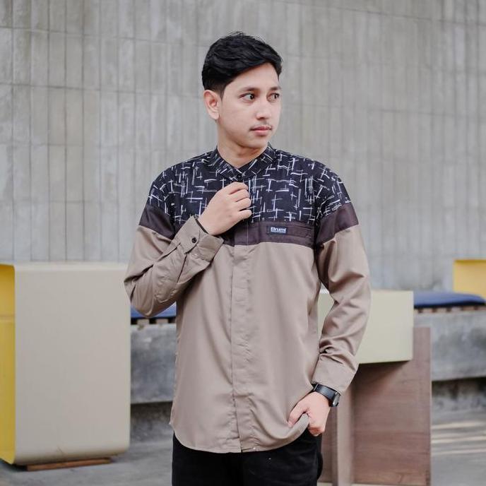 FREE ONGKIR BAJU KOKO EL RUMI LENGAN PANJANG MOTIF SENOPATI BATIK - PRIA DEWASA