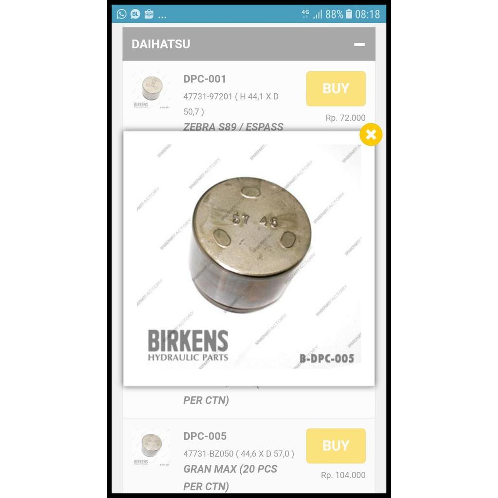 TERMURAH PISTON REM KALIPER DEPAN CAKRAM HONDA FREED 