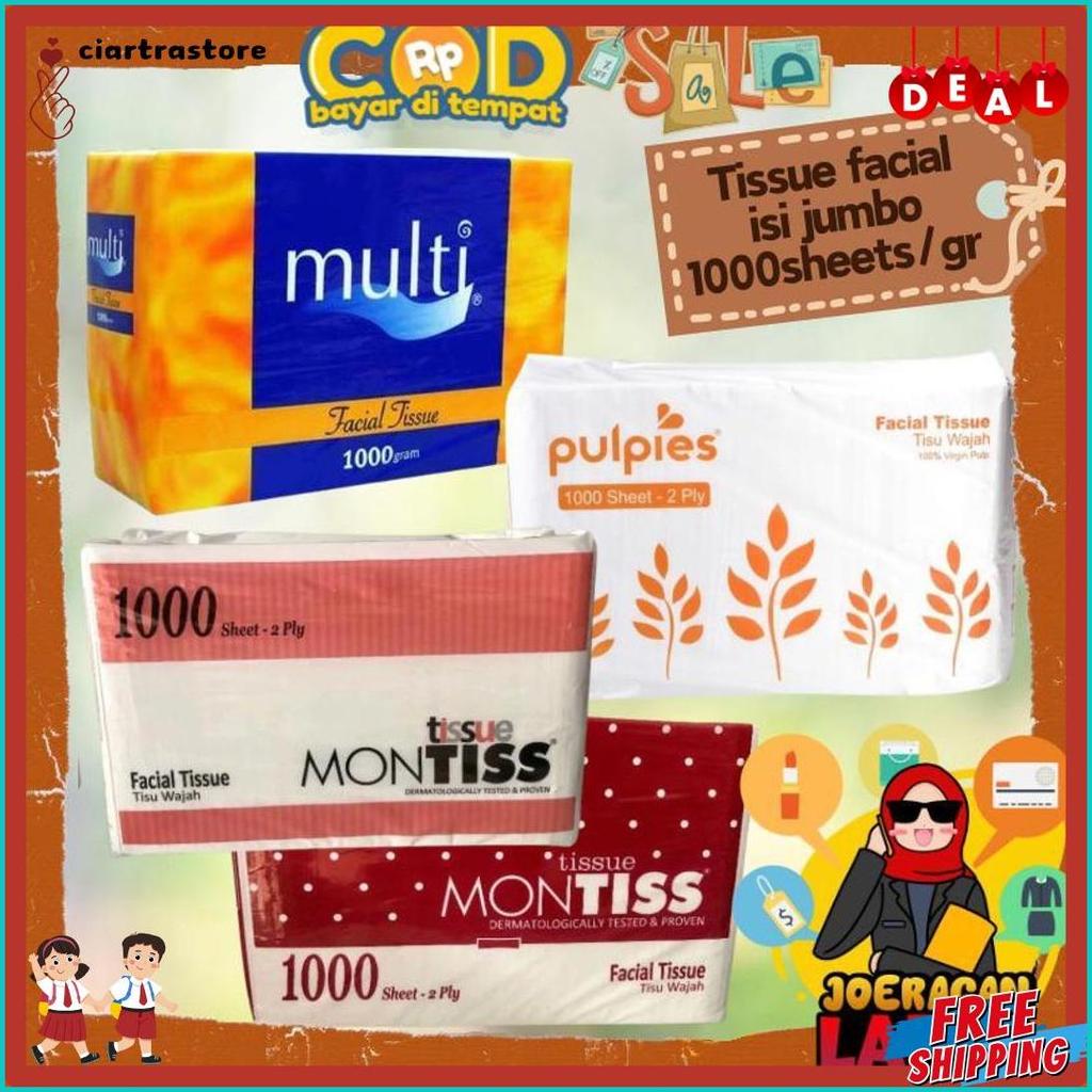 [Joeragan Lapak] Tisu Tissue Jumbo 1000 Sheets Gram Refill Pulpies Murah Ekonomis Montisss Multifung