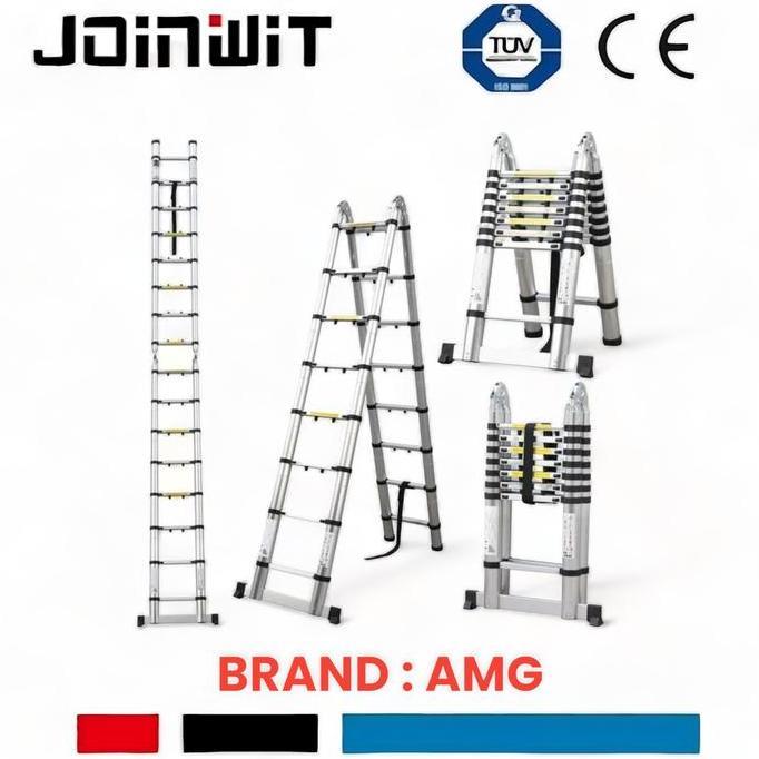 Tangga Teleskopik Double Alumunium 8.2 M /Tangga Lipat 4.1M + 4.1M