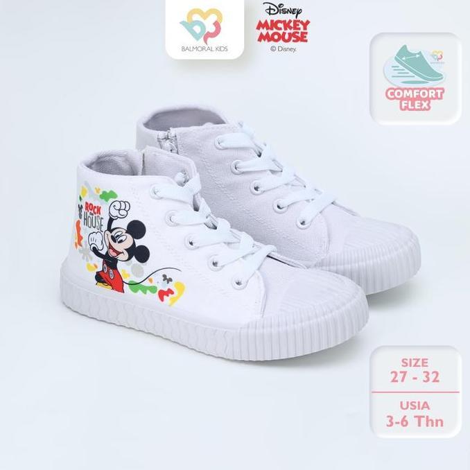 NEW BALMORAL KIDS SEPATU HIGH SNEAKERS DISNEY USIA 4 - 6,5 TAHUN MN/MC-MKH03/04 BEST