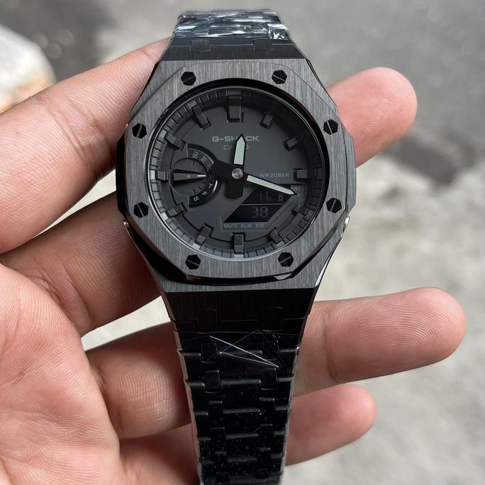 Jam Tangan Gshock GA2100 Orinal Stainless FullBlack