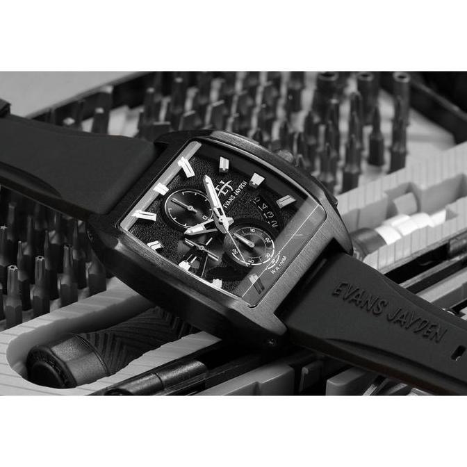 Evans Jayden Jam Tangan Pria 9546 Rubber Silicon Chronograph Kaca Sapphire Water Resistant 10 ATM St