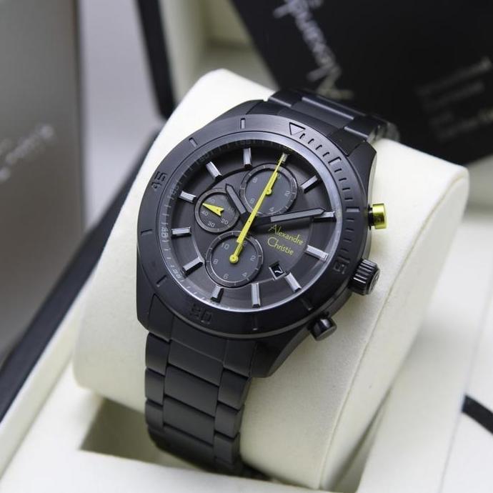 JAM TANGAN PRIA ALEXANDRE CHRISTIE AC 6603 AC6603 BLACK GREEN ORINAL