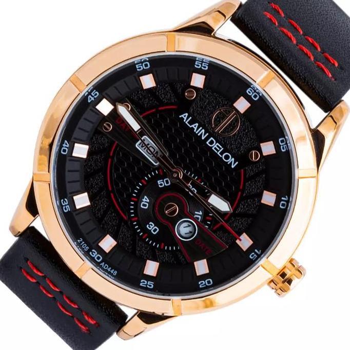 ALAIN DELON Jam Tangan Pria AD448-1535 Wateroof Black Crystal Elegan