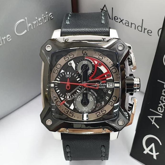 Jam Tangan Pria Alexandre Christie AC 3038 Silver Black Orinal