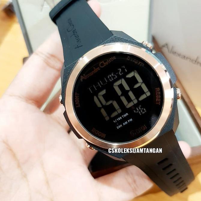 JAM TANGAN ALEXANDRE CHRISTIE AC 9342 AC9342 ROSEGOLD BLACK ORINAL