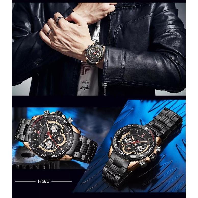 Naviforce Stainless Multifungsi - Jam Tangan Pria - 9185 - Orinal