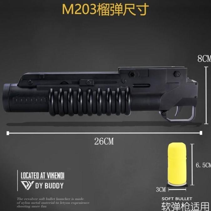 TERBARU Mainan Launcher M203 GL Foam Blaster Mainan Plastik Soft Foam BISA GRAB