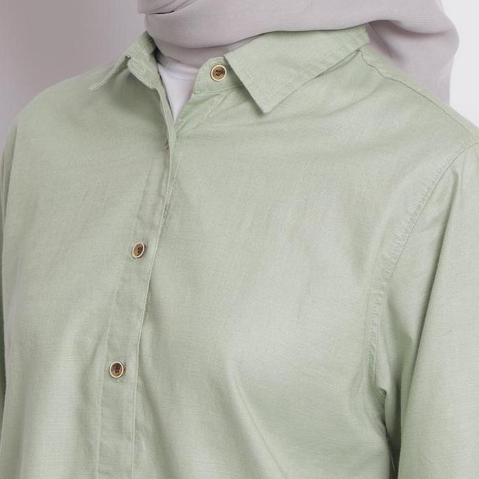 Flamoush Emiyon Green Kemeja Casual Wanita