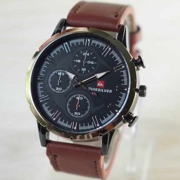 JAM TANGAN MURAH PRIA QS QUICKSILVER LEATHER CHRONO VARASI // QS006