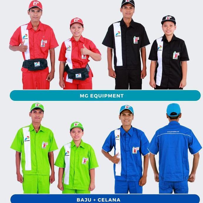 Baju  Celana Seragam spbu pertamina Operator, Ob,Pengawas, teknisi, pasti pas Pria Wanita